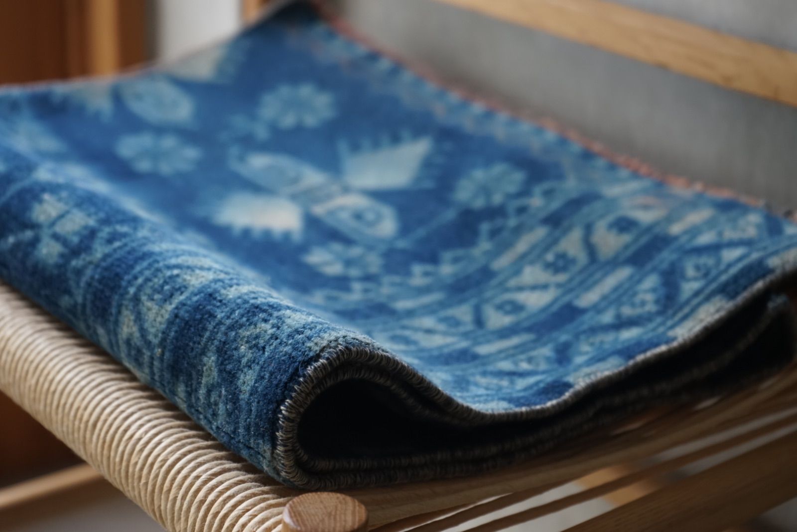 ヴィンテージラグ トルコ イスパルタ インディゴブルー オーバーダイ