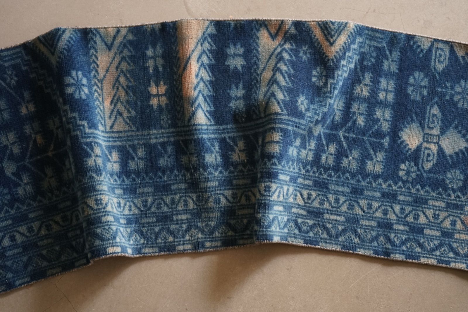ヴィンテージラグ トルコ イスパルタ インディゴブルー オーバーダイ