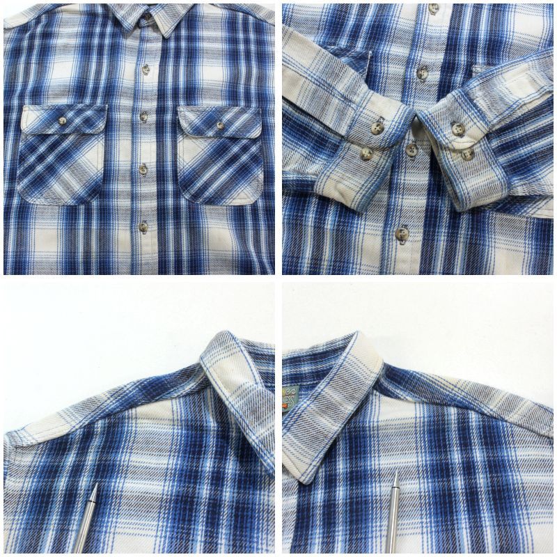 90s vintage チェック柄 ヘビーネル 長袖シャツ メンズ XL~サイズ相当