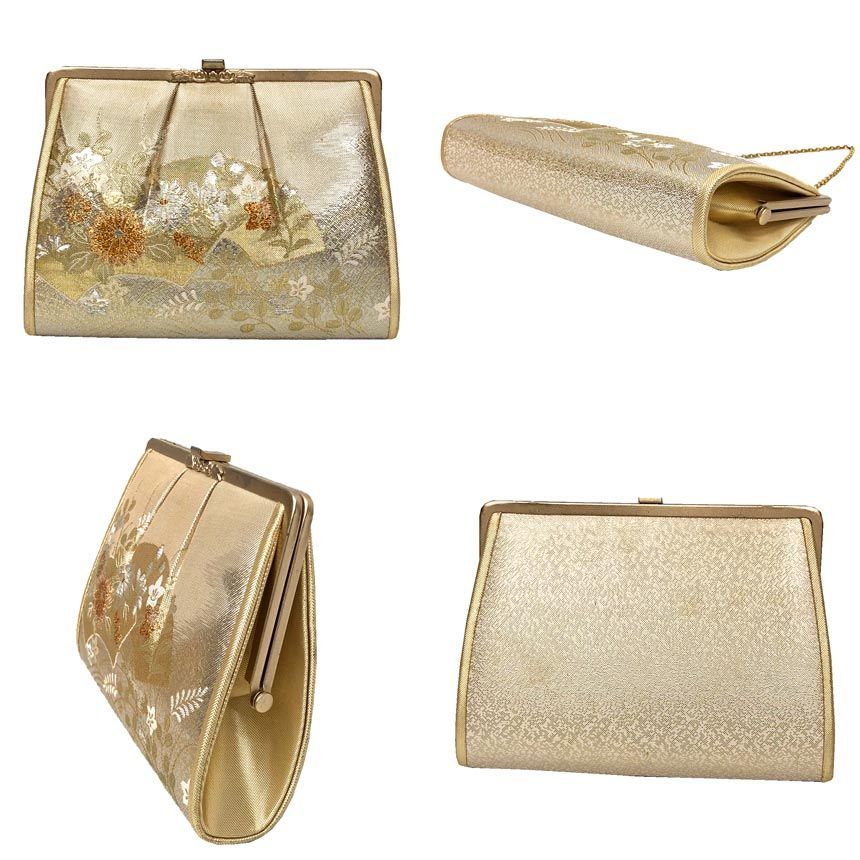 京やO274 和装バッグ 佐賀錦織 金糸 銀糸 ゴールド シルバー