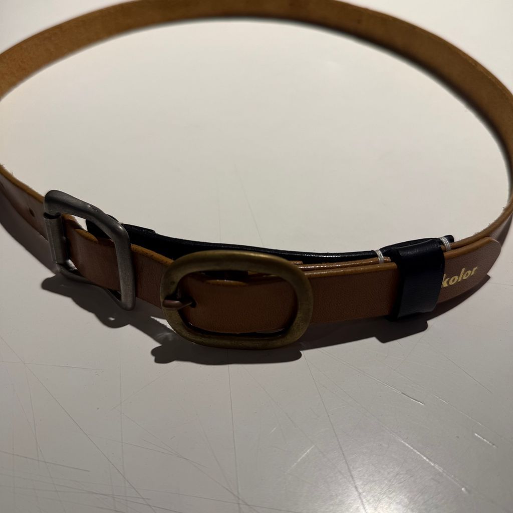 kolor カラー 21AW Double Buckle Leather Belt ダブルバックル レザー