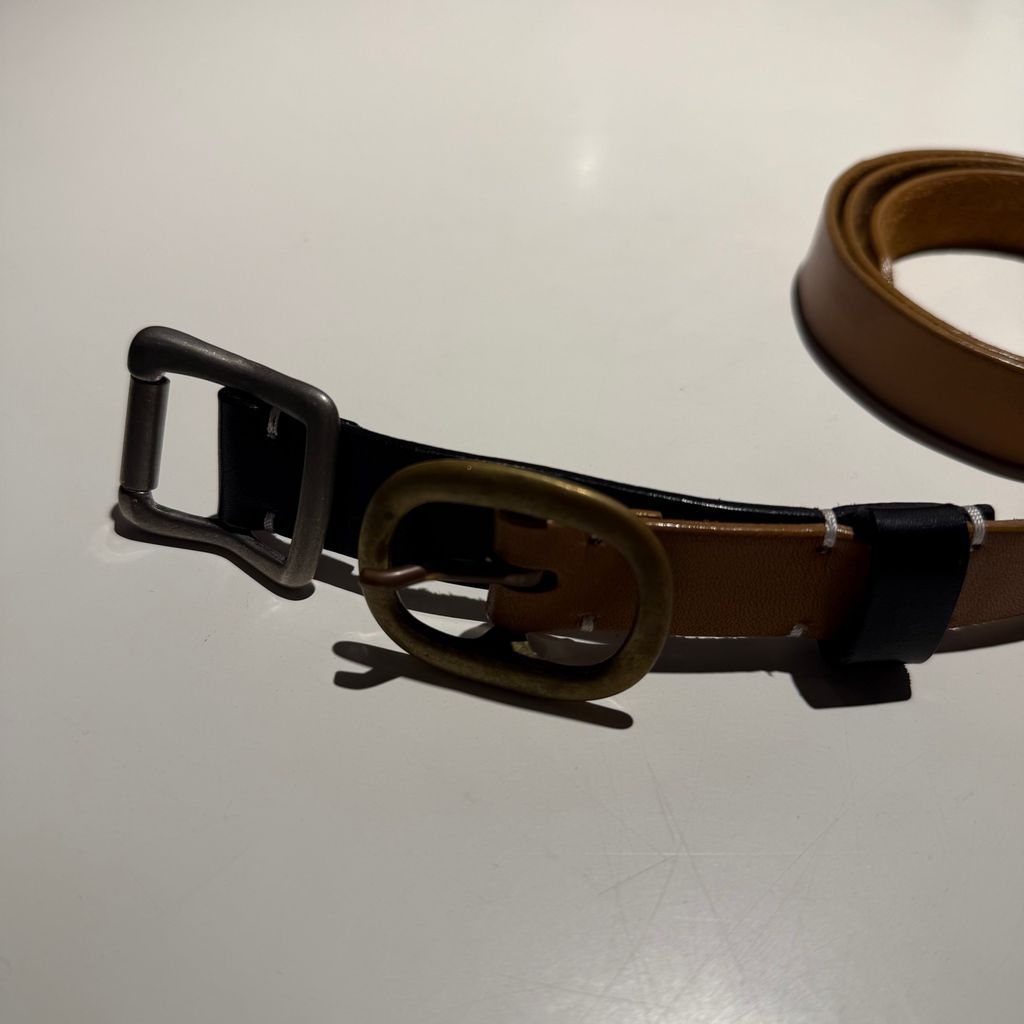 kolor カラー 21AW Double Buckle Leather Belt ダブルバックル レザー