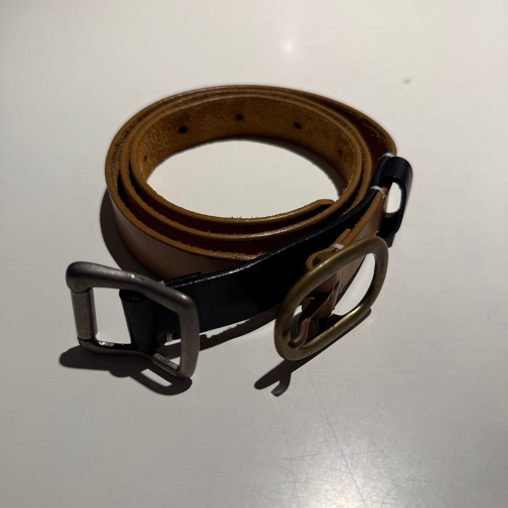 kolor カラー 21AW Double Buckle Leather Belt ダブルバックル レザー
