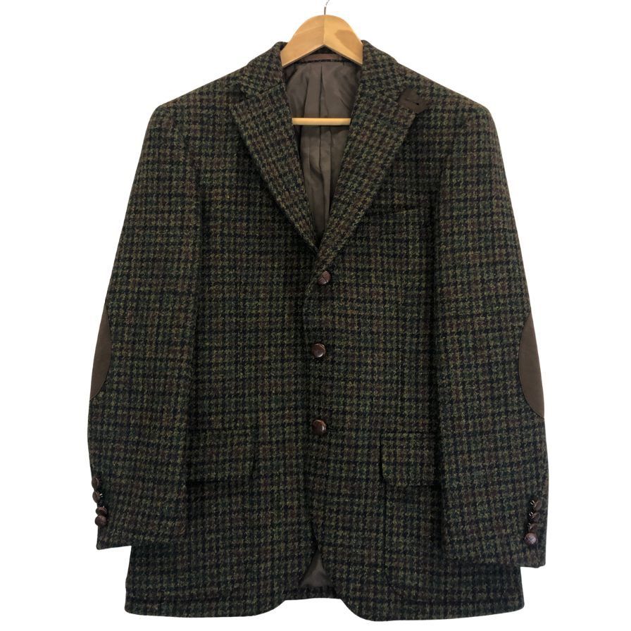 ラグラックス ゴールド ハリスツイード テーラードジャケット エルボー