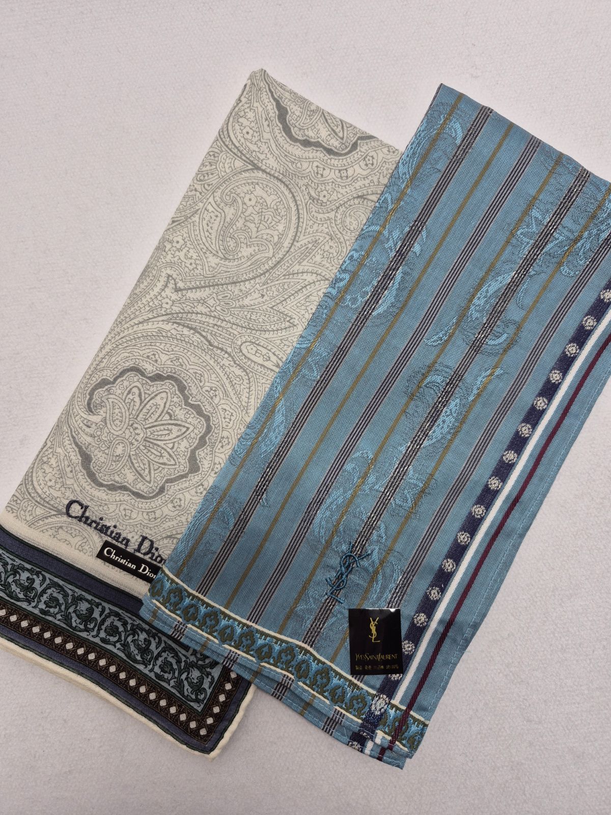 新品】ブランド メンズハンカチ セット Christian Dior & YVES SAINT