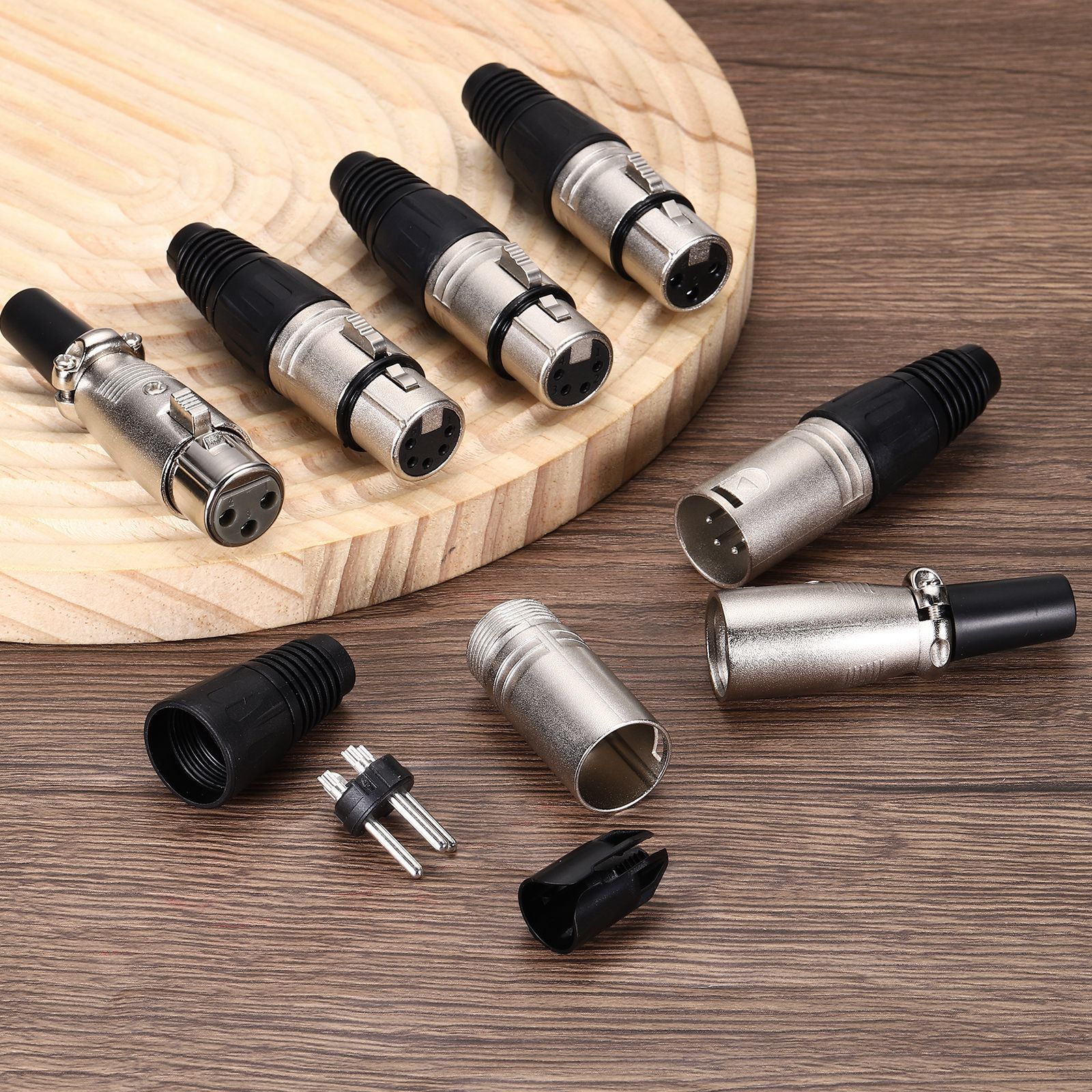 uxcell 4個 5ピン XLR メス コネクタ マイク オーディオ ケーブル