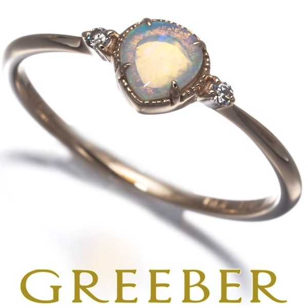 アガット リング ホワイトオパール ダイヤ ダイヤモンド 0.01ct