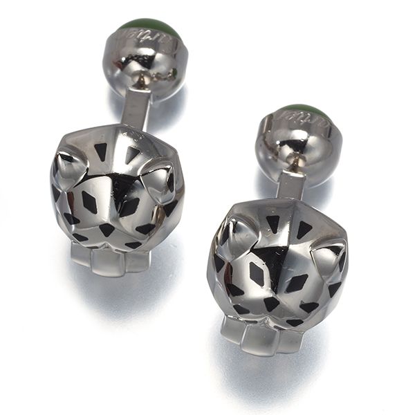 カルティエ カフス 翡翠 ヒスイ パンテール アニマル シルバー 925