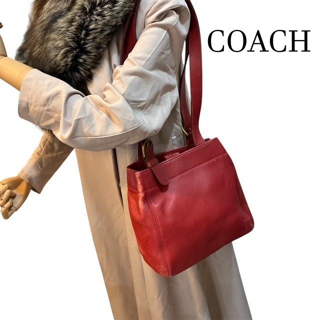 コーチ COACH オールドコーチ USA製 レッドグラブタンレザー