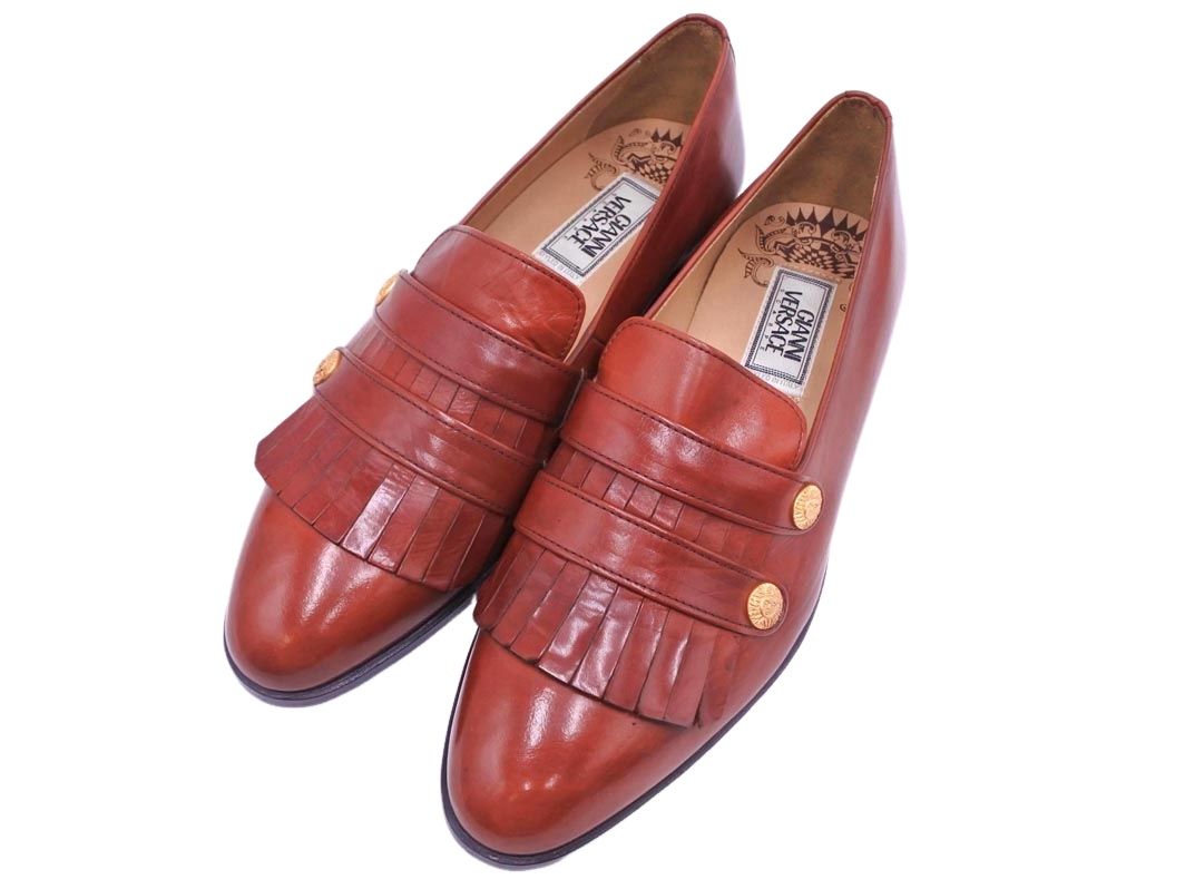 GIANNI VERSACE ジャンニベルサーチ 本革 レザー ローファー シューズ