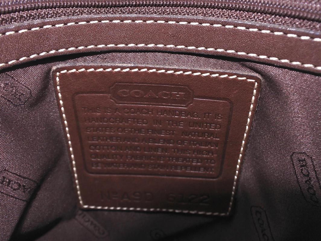 COACH コーチ 6122 キャンバス レザー 切替 トート バッグ ベージュ