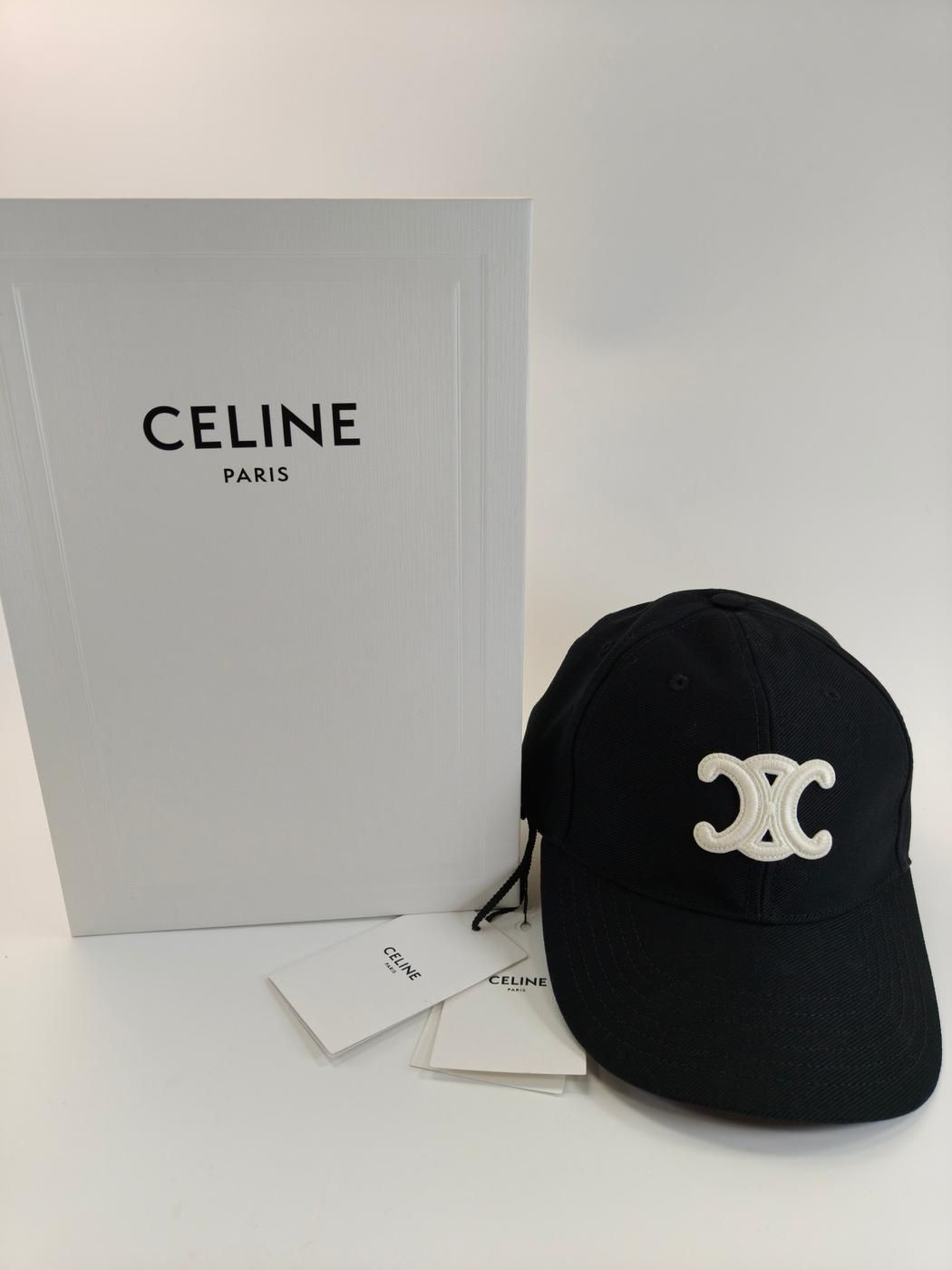 CELINE セリーヌ トリオンフ ベースボールキャップ ブラック 黒 管理
