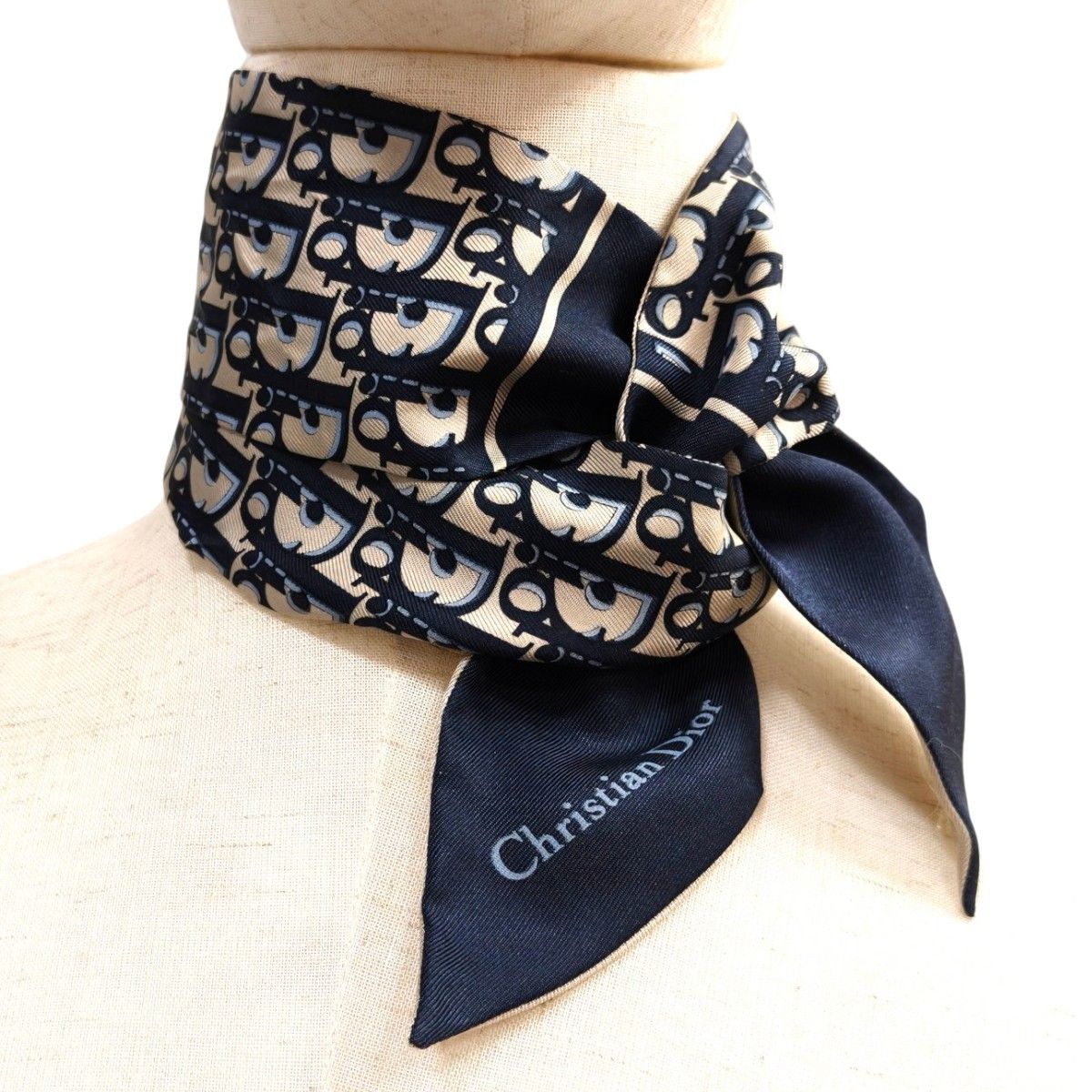 Dior ディオール ミッツァ スカーフ トロッター ネイビー 管理番号