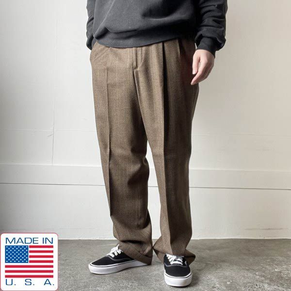 極美品 70s-80s USA製 ノードストローム×CORBIN 千鳥格子 ウール