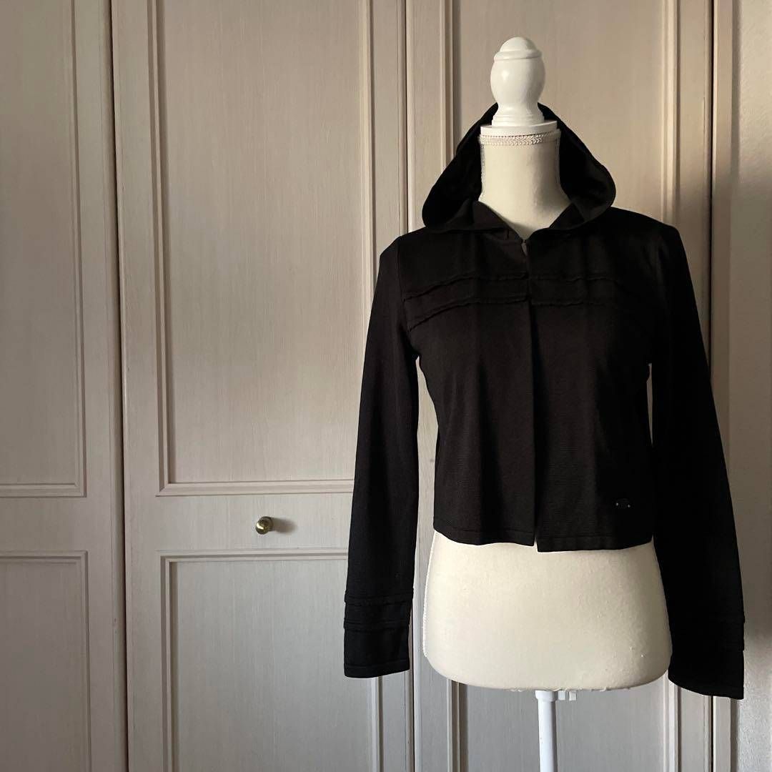 30 ルネ Rene パーカー カーディガン 黒 長袖 オールシーズン お呼ばれ