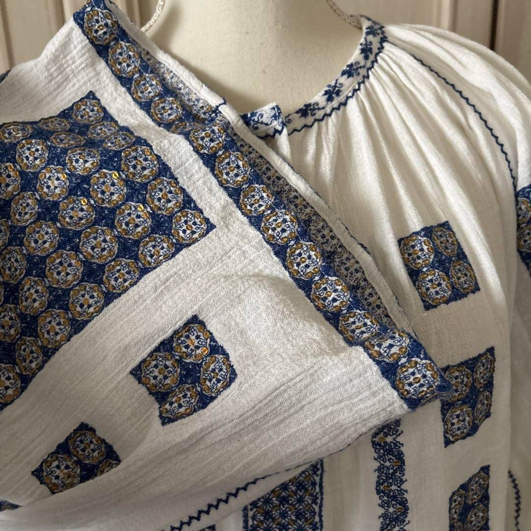 E ロンハーマン Ron herman 刺繍 花柄 総柄 ブラウス シャツ 長袖