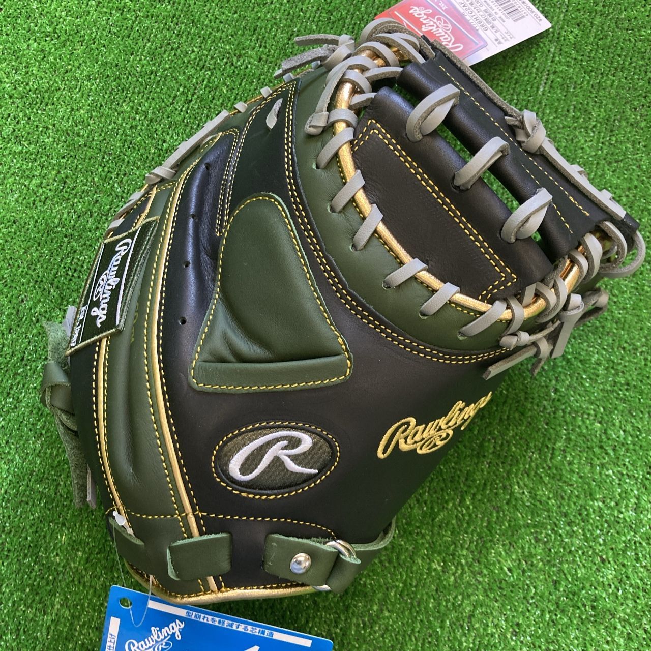 ローリングス 一般軟式用キャッチャーミット ブラック×MLグリーン