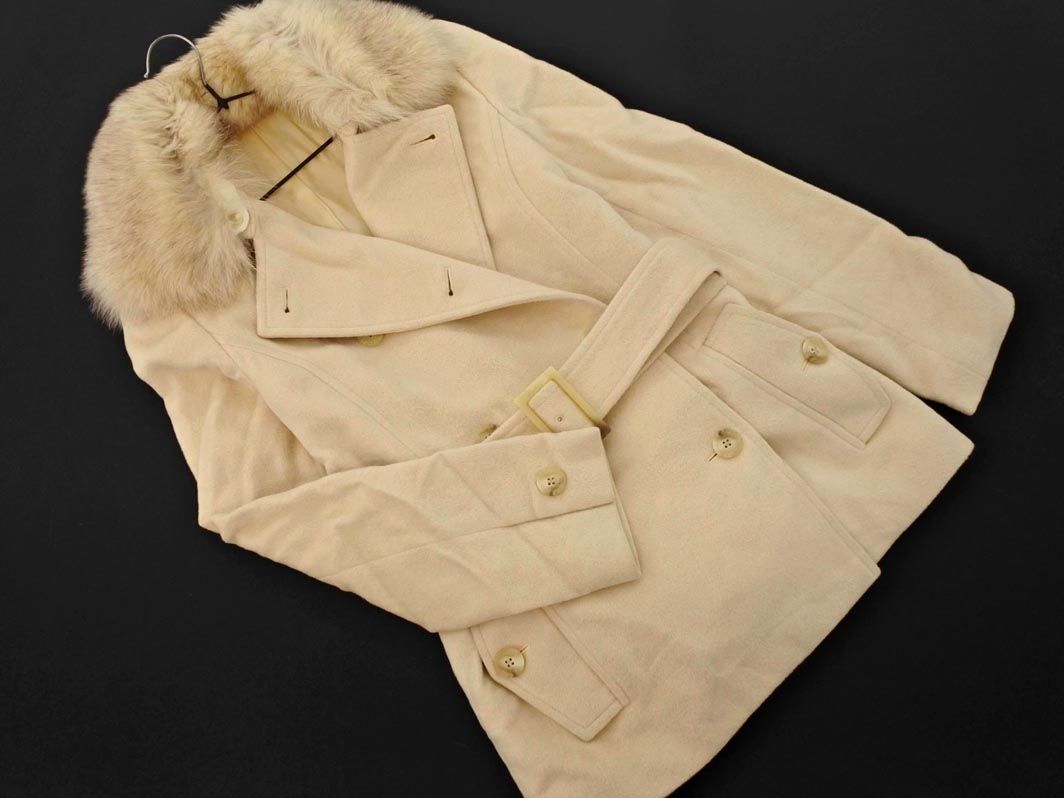 NOVESPAZIO ノーベスパジオ アンゴラ混 ファー付 ハーフ コート size38