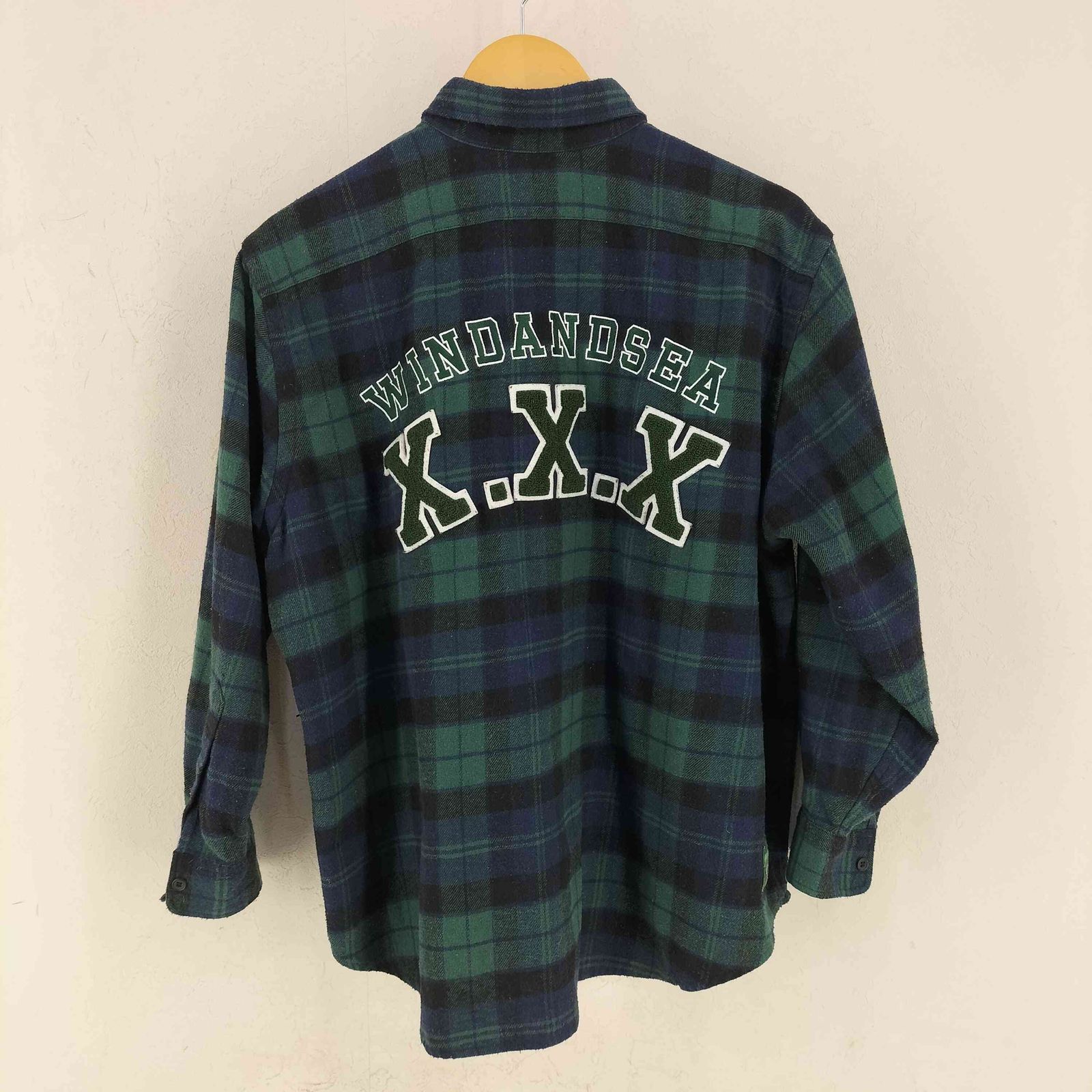 【予約注文限定商品】WINDANDSEA ウィンダンシー ネルシャツ MLB ウィンダンシー WIND AND SEA チェック柄 ネルシャツ メンズ JPN：S