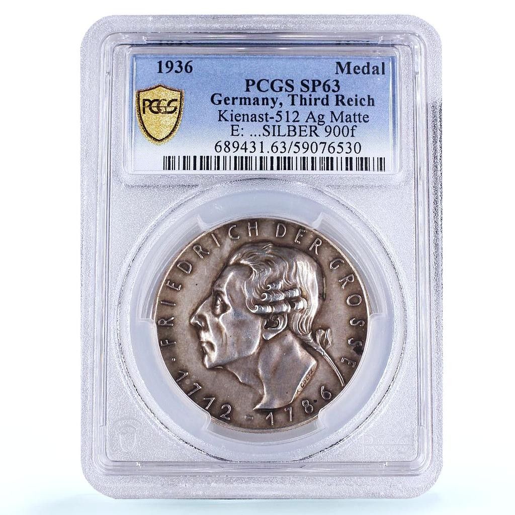 ドイツ第三帝国フリードリヒ2世大帝キーナスト-512 SP 63 PCGS銀メダル