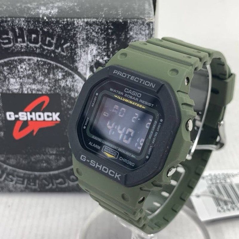 【中古品】 G-SHOCK ジーショック DW-5610SU-3DR 腕時計 時計 カーキ 海外モデル クオーツ ケース・箱付き おしゃれ 【196-260202-io-07-fuz】