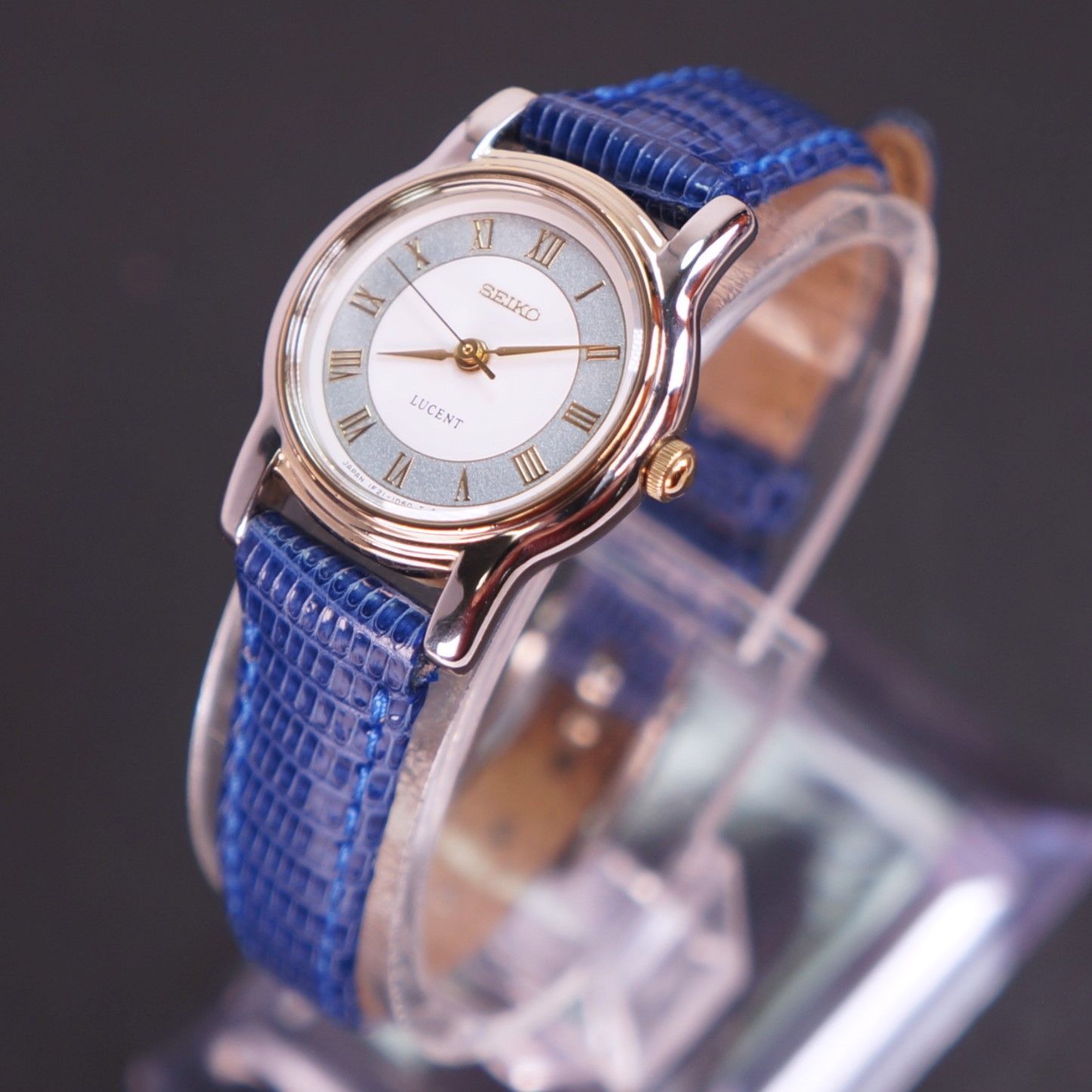 稼働美品】SEIKO LUCENT アンティーク腕時計 電池、ベルト交換済