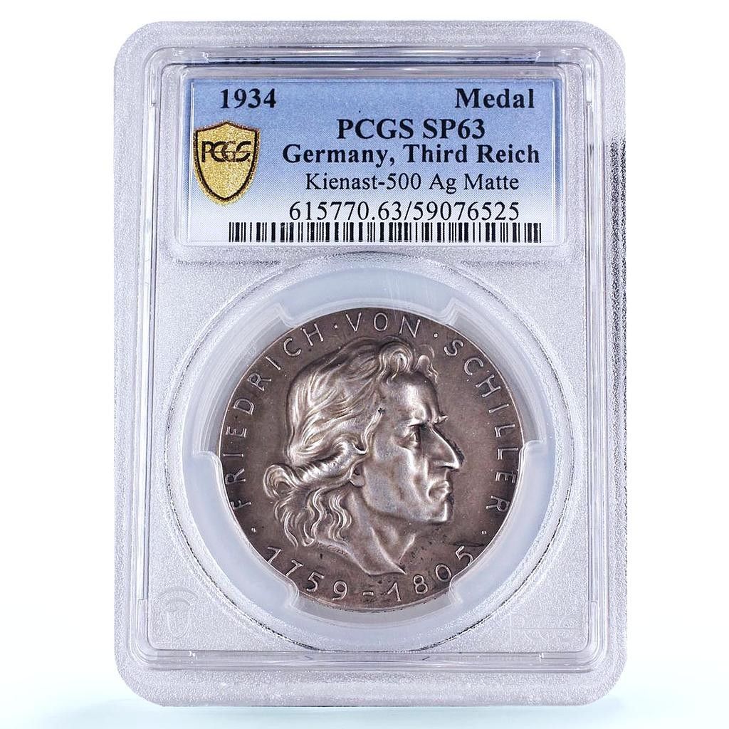 ドイツ第三帝国 シラー文学 Kienast-500 SP 63 PCGS 銀メダル 1934年