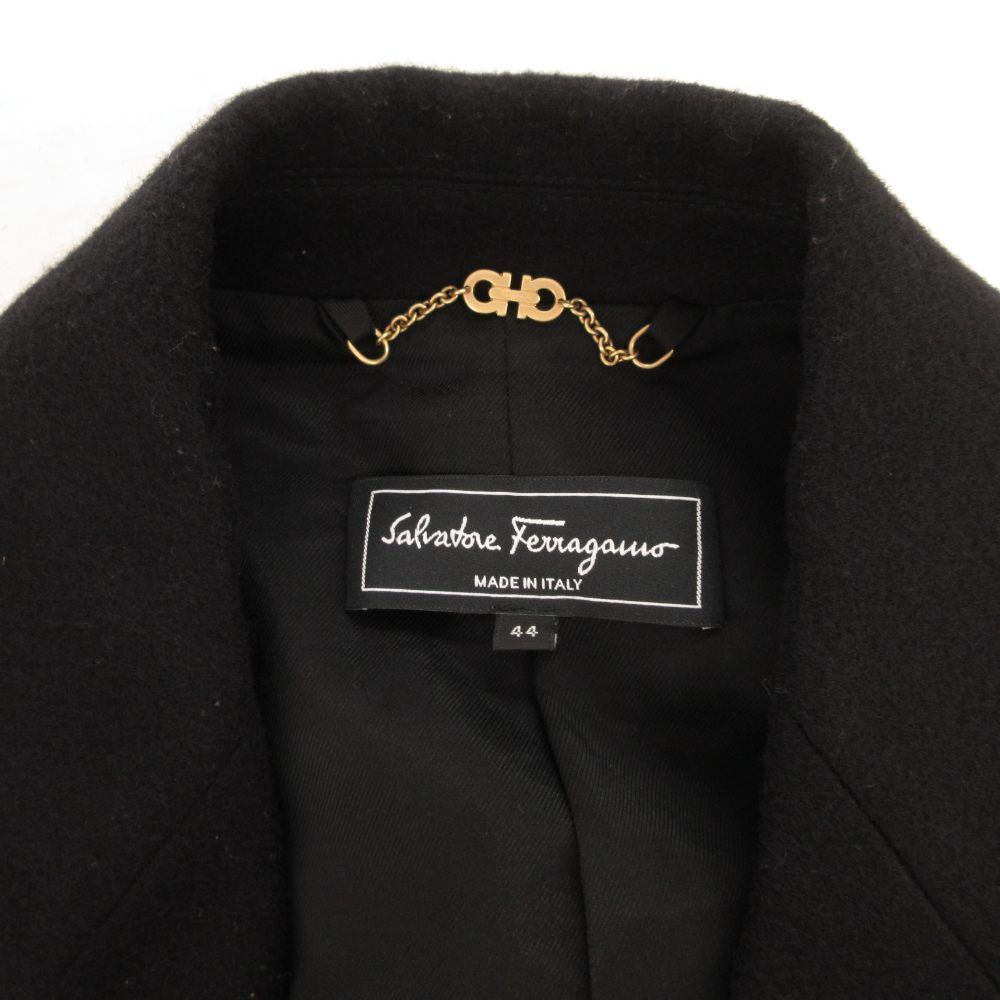 サルヴァトーレフェラガモ カシミヤ テーラードジャケット 金ボタン ブラック サルヴァトーレフェラガモ Salvatore Ferragamo テーラードジャケット