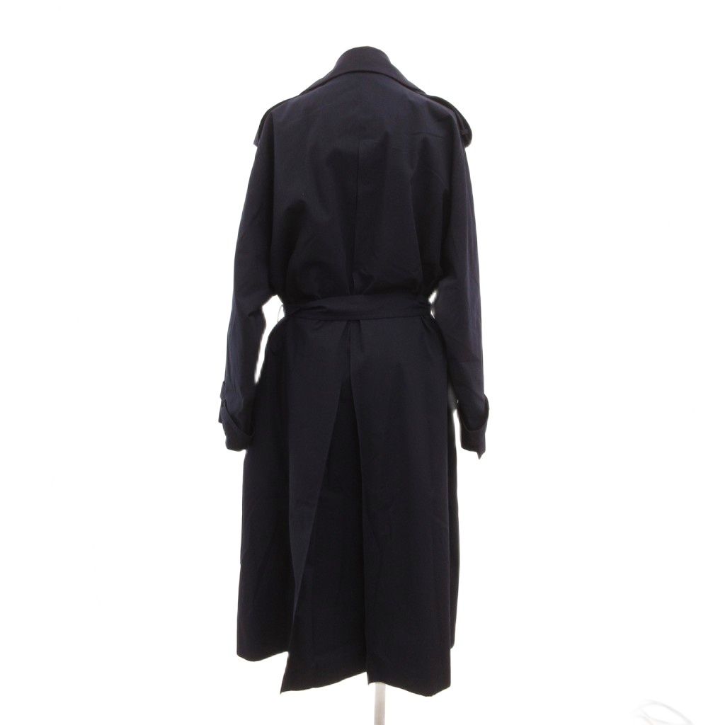 セリーヌ CELINE トレンチコート ロング マカダムボタン ベルト 紺