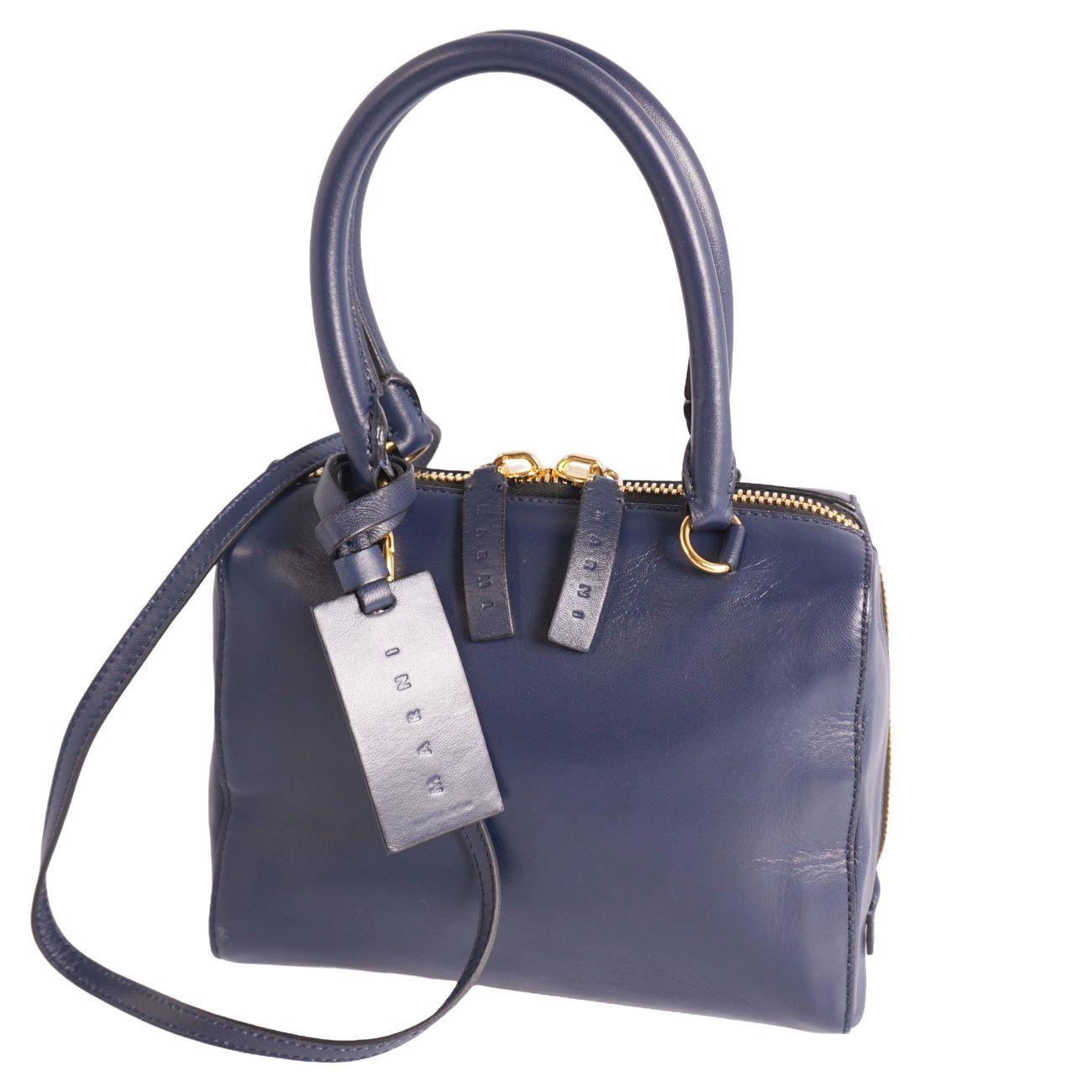 美品 マルニ MARNI バッグ 2way ハンドバッグ ショルダーバッグ レザ 