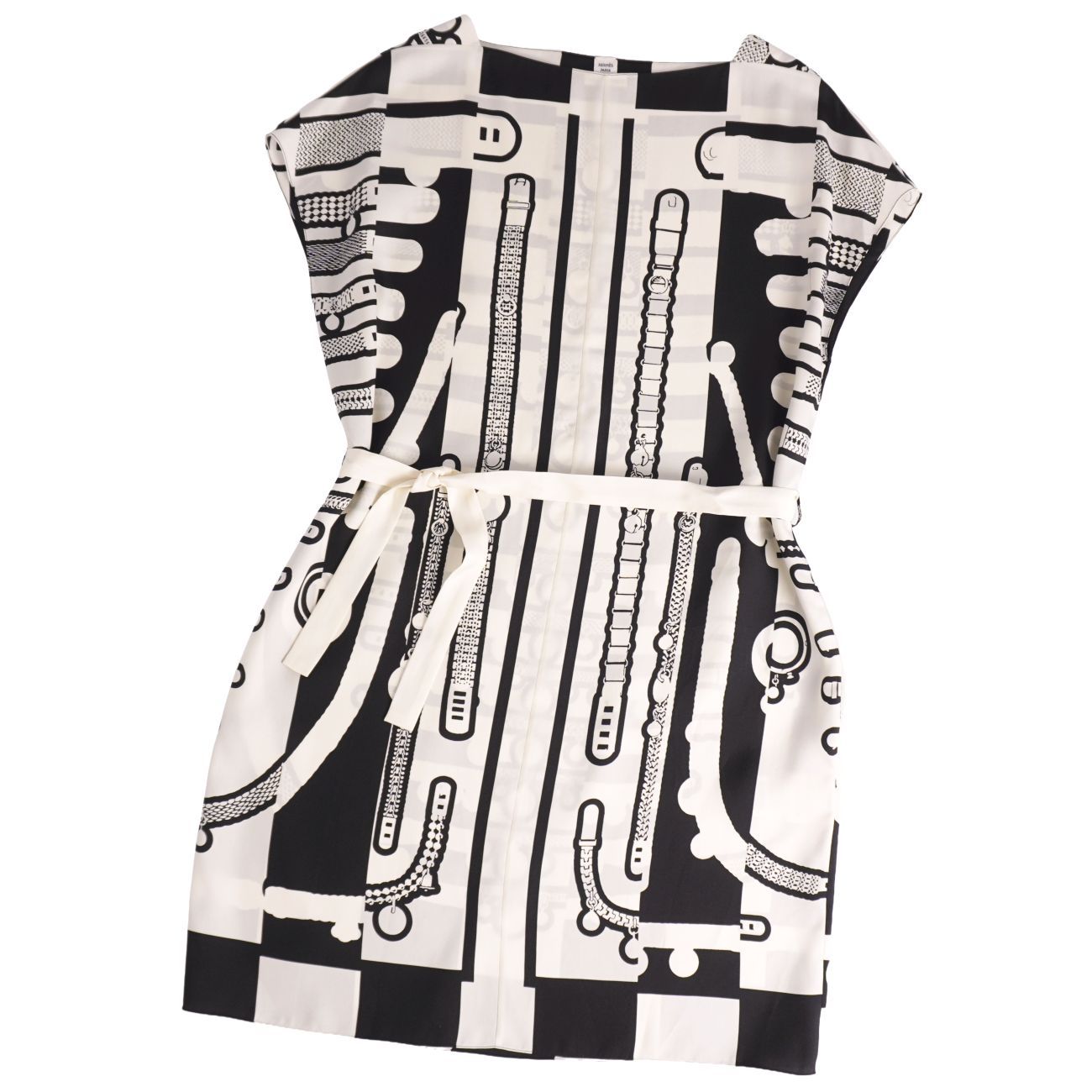 極美品 エルメス HERMES ワンピース 22AW 総柄 ツイルレーヌ トップ