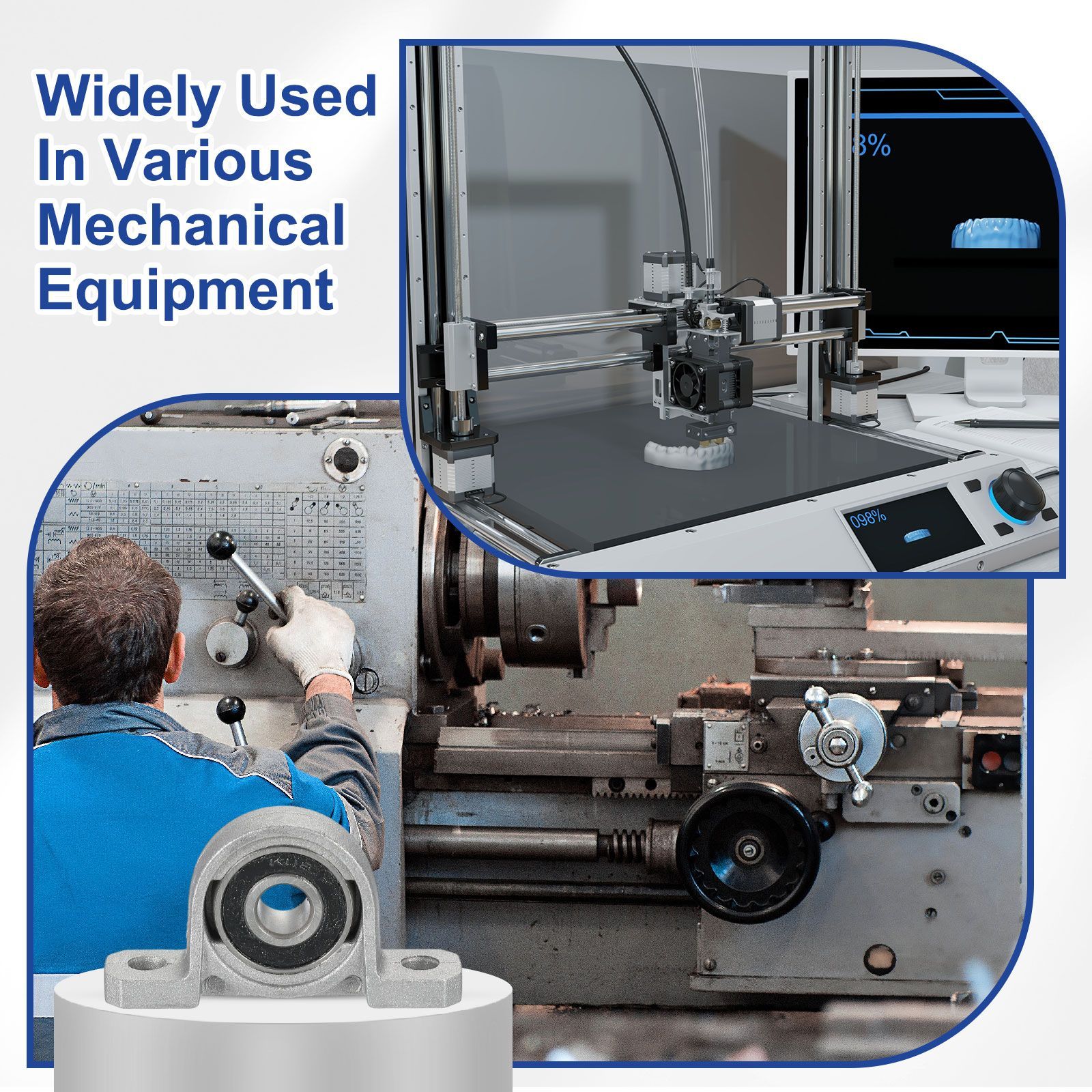 uxcell ** ピロー ブロック ベアリング 15/32 インチ (12 mm) ボア