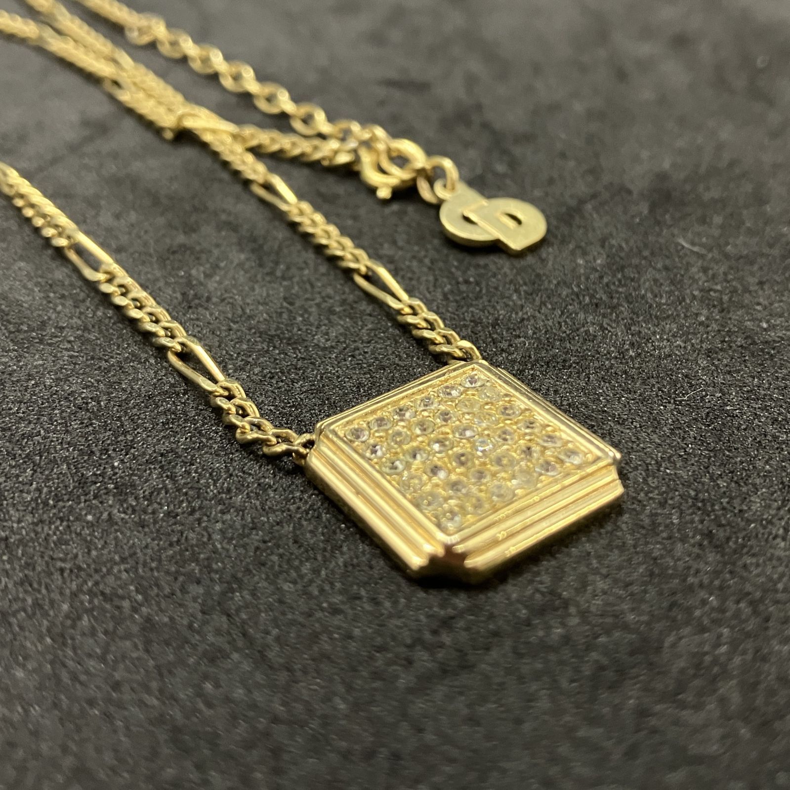 Christian Dior ディオール ネックレス ラインストーン ゴールド 4997