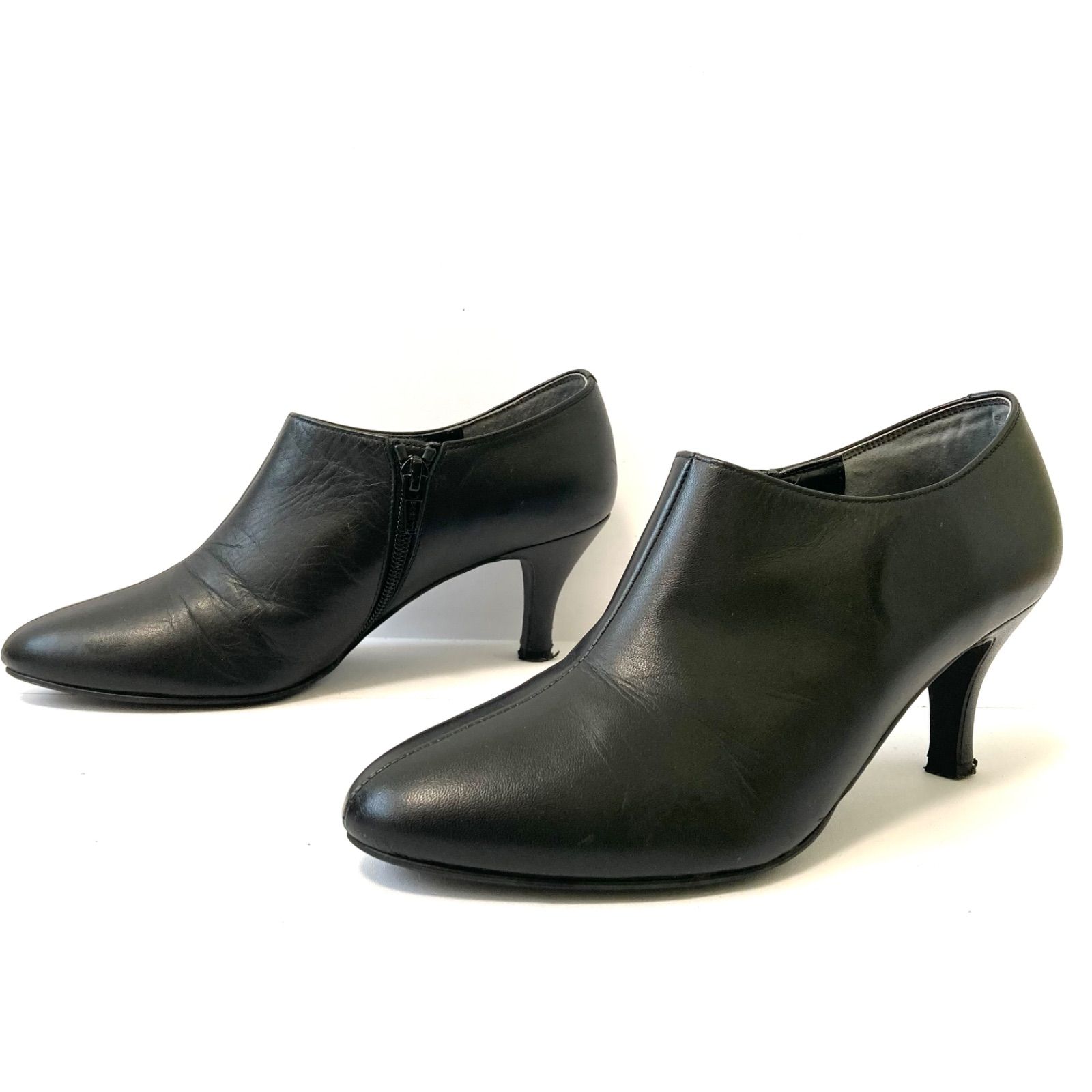 日本製◎ 【DIANA】ダイアナ レザー ヒール ショート ブーツ ブーティ