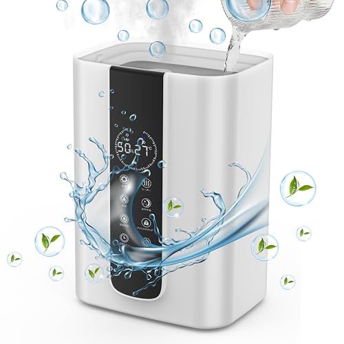 AI知能恒湿 加湿器 ハイブリッド式 大容量 5 L分離式水タンク 上部給水 超音波式 アロマオイル対応 自動湿度コントロール 空焚き防止 省エネ 6段階加湿 切タイマー 乾燥対策 花粉症対策 PSE認証済みpo