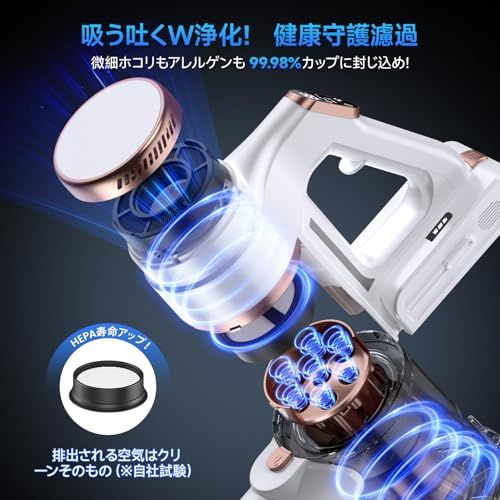 掃除機 コードレス【2026衝撃的デビュー・95Kpa超強力吸引・グリーン