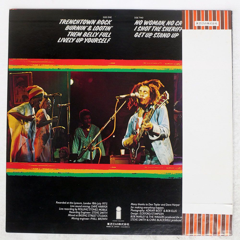 盤 BOB MARLEY - THE WAILERS|LIVE|ISLAND LP