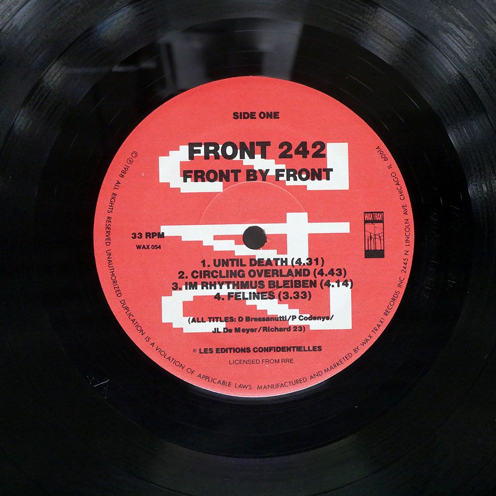  US盤 FRONT 242|FRONT BY FRONT|WAX TRAX WAX 054 LP その他 レコード