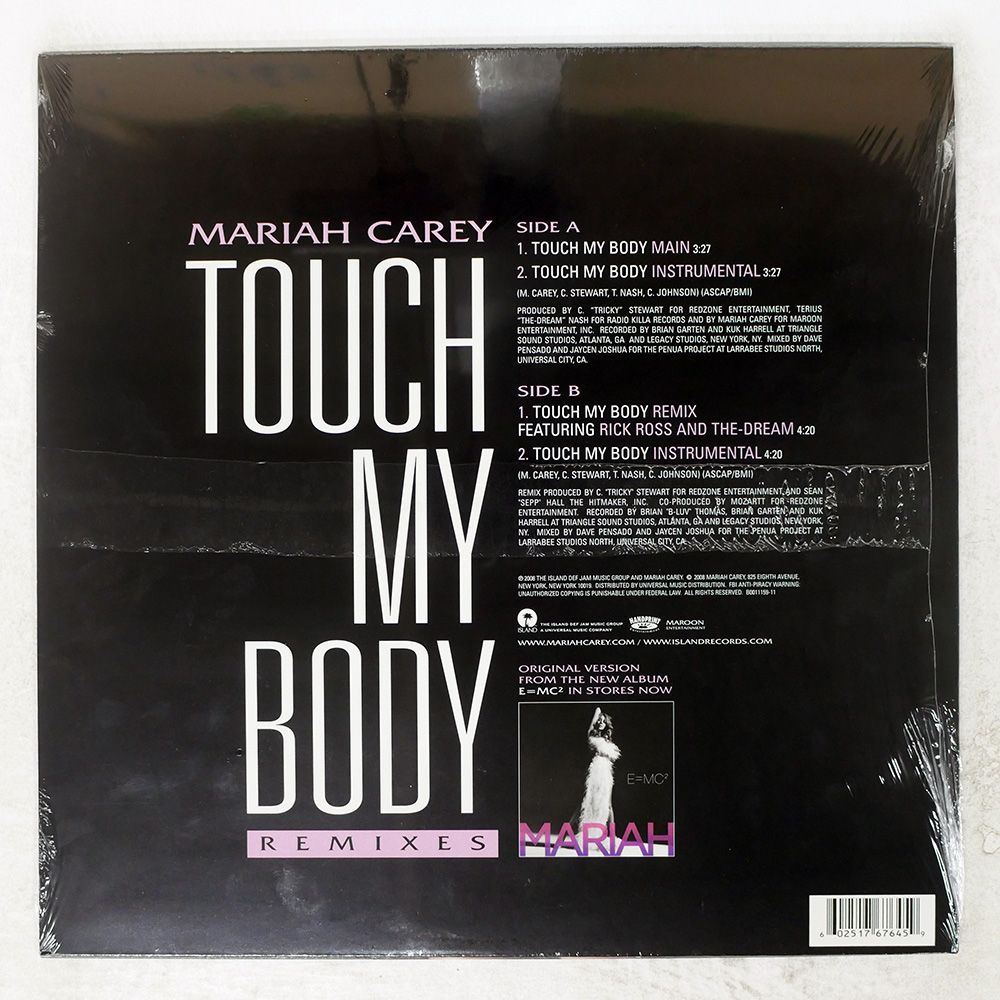 US盤 MARIAH CAREY|TOUCH MY BODY REMIXES|ISLAND DEF JAM MUSIC GROUP 12