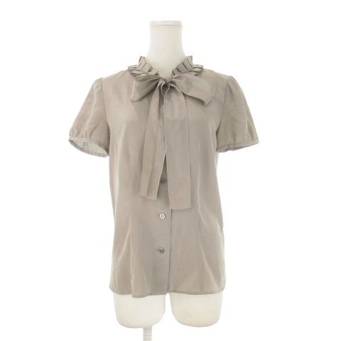 セオリーリュクス　フリルブラウス　38 セオリーリュクス theory luxe シャツ ブラウス 38 グレー 半袖