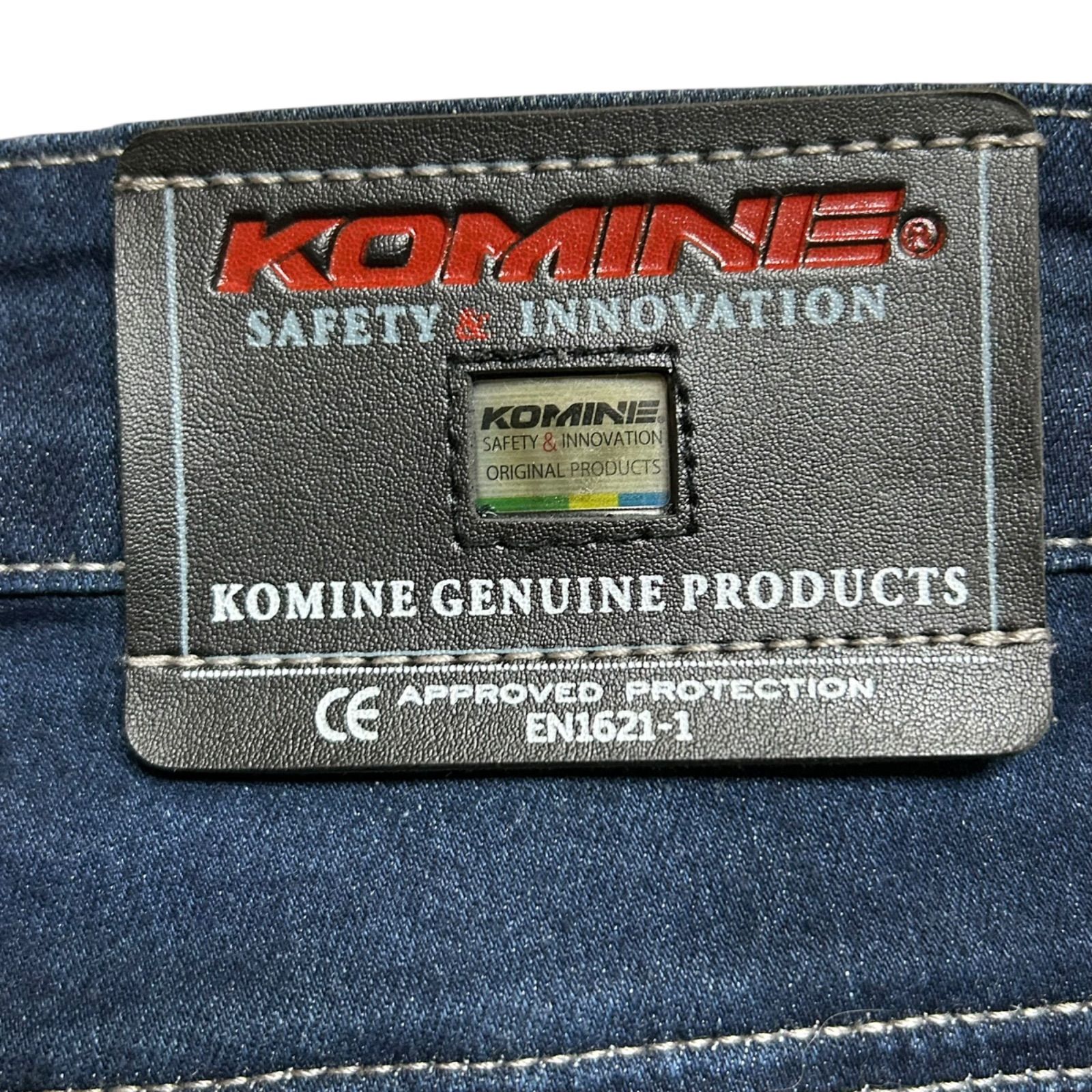 美品 KOMINE コミネ プロテクター内蔵 ライディング パンツ デニム L