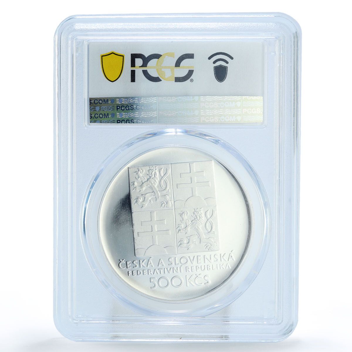 チェコスロバキア 500コルナ チェコテニス100周年記念 PR66 PCGS 銀貨