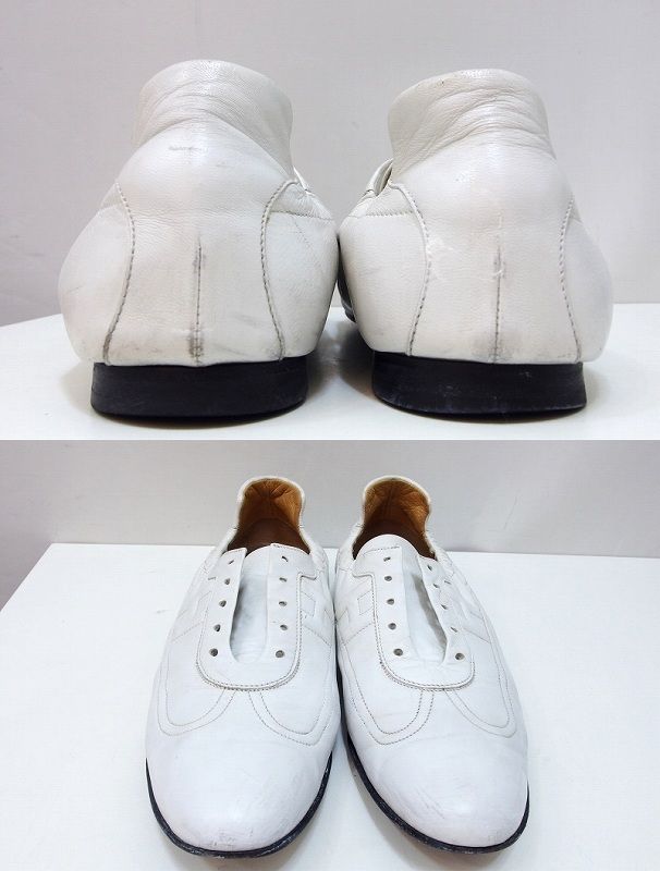 229732】HERMES エルメス クイック Hロゴ レザースニーカー 37 23.5