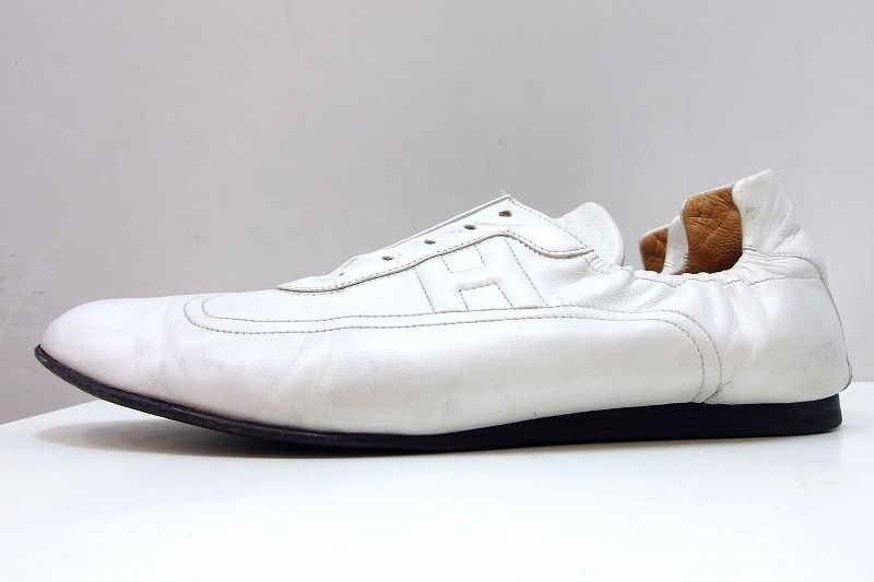 229732】HERMES エルメス クイック Hロゴ レザースニーカー 37 23.5