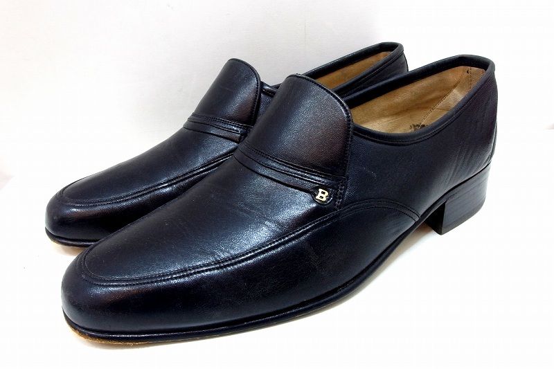 BALLY ローファー　38 229588】＜ヴィンテージ＞ BALLY バリー スモールB ロゴ 本革レザー