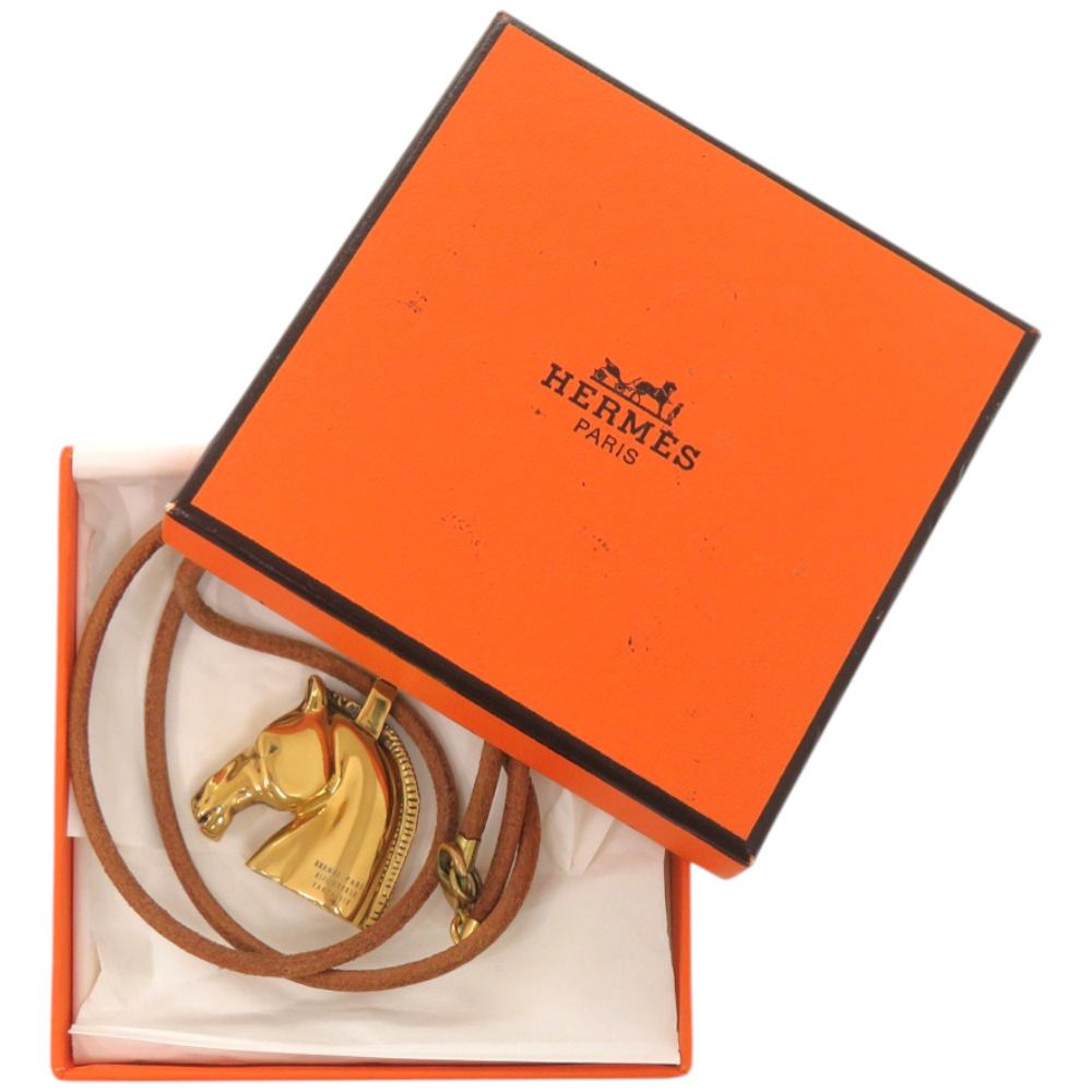 エルメス HERMES ホース ネックレストップ GP ゴールド 美品 エルメス シュバル ホース 馬 GP ゴールド ネックレス 0173