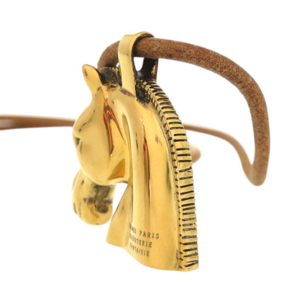 美品 エルメス シュバル ホース 馬 GP ゴールド ネックレス 0173