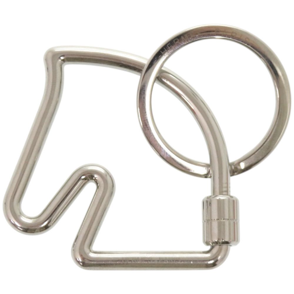 美品 エルメス キーリング シュバル メタル シルバー キーホルダー