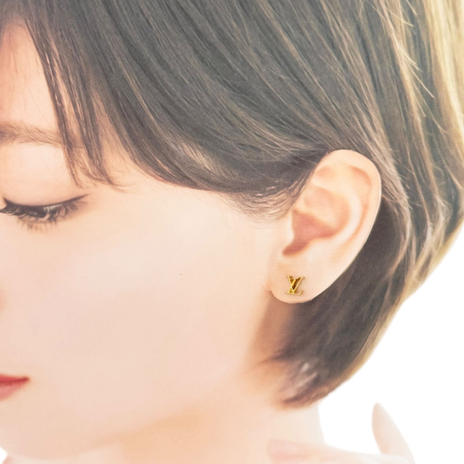 ルイヴィトン メンズ LV ピラミダル シングル ピアス 片耳用 K18