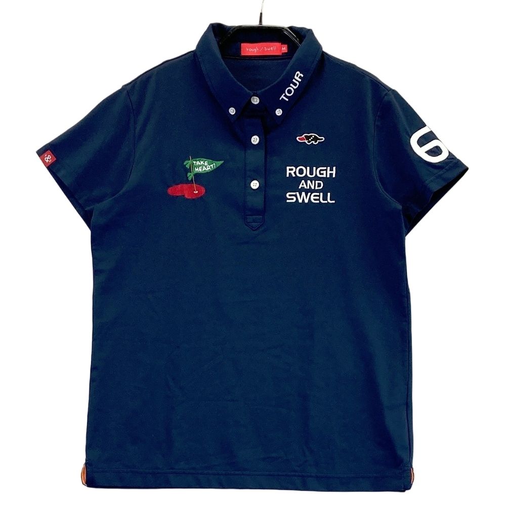 サイズ：M ROUGH&SWELL ラフアンドスウェル 半袖ポロシャツ ボタン